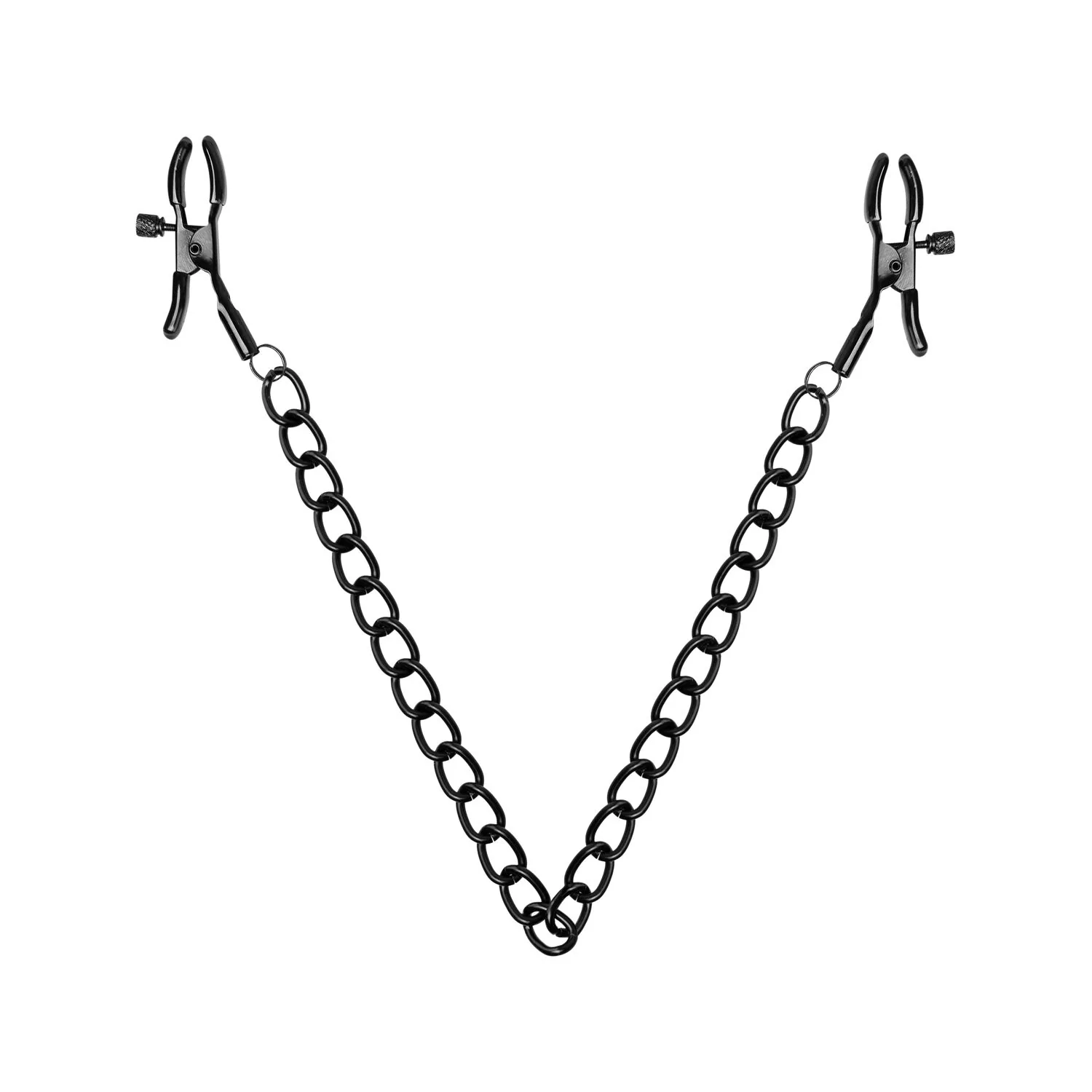 Затискачі для сосків Bedroom Fantasies Nipple Clamps with Chain- Black 3 Затискачі для сосків Bedroom Fantasies Nipple Clamps with Chain- Black