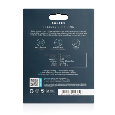 Зображення Ерекційне кільце Boners Hexagon Cock Ring