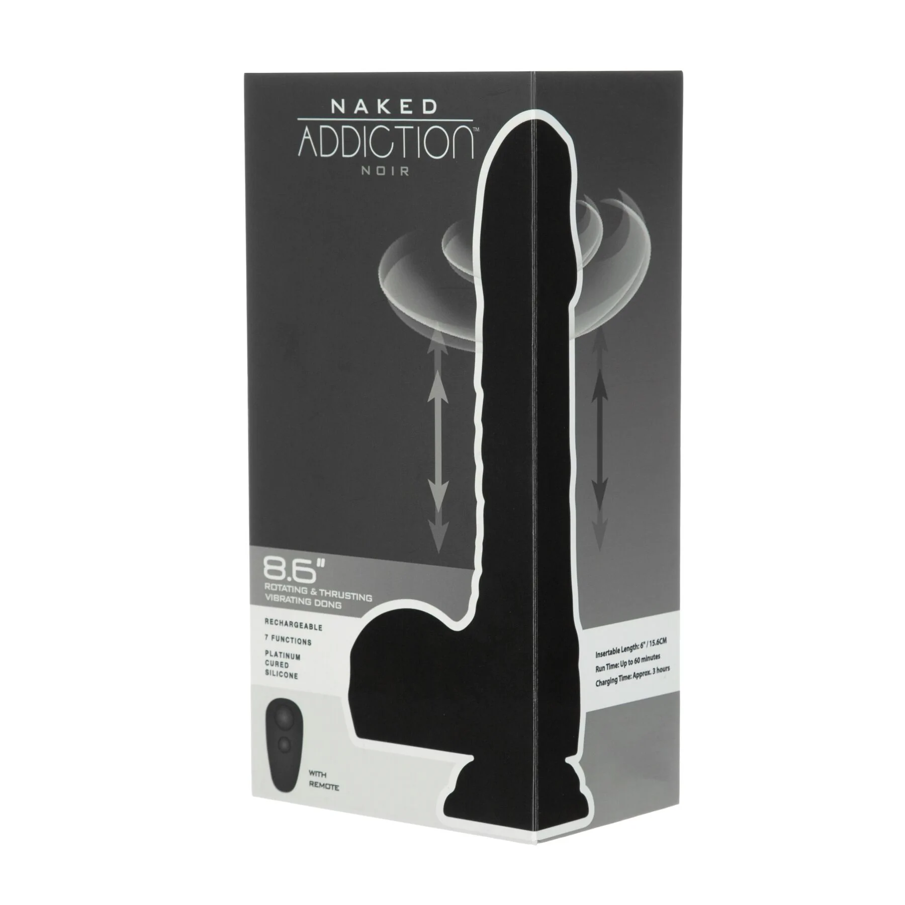Вібро-фалоімітатор з ротацією та пульсацією Naked Addiction 8.6″ Noir 11 Вібро-фалоімітатор з ротацією та пульсацією Naked Addiction 8.6″ Noir - Зображення 9
