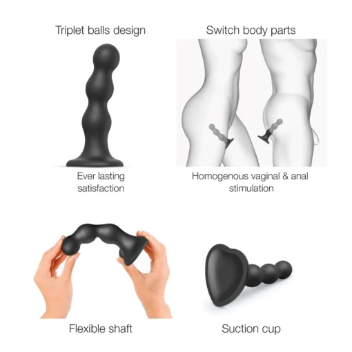Насадка для страпона Strap-On-Me Dildo Plug Balls  L - Зображення 3