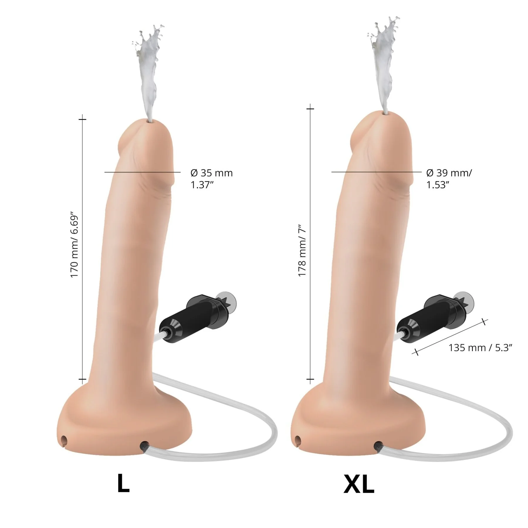 Фалоімітатор, що кінчає Strap-On-Me Squirting Cum Dildo Realistic Vanilla, діам. 3,5 cm 5 Фалоімітатор, що кінчає Strap-On-Me Squirting Cum Dildo Realistic Vanilla, діам. 3,5 cm - Зображення 3