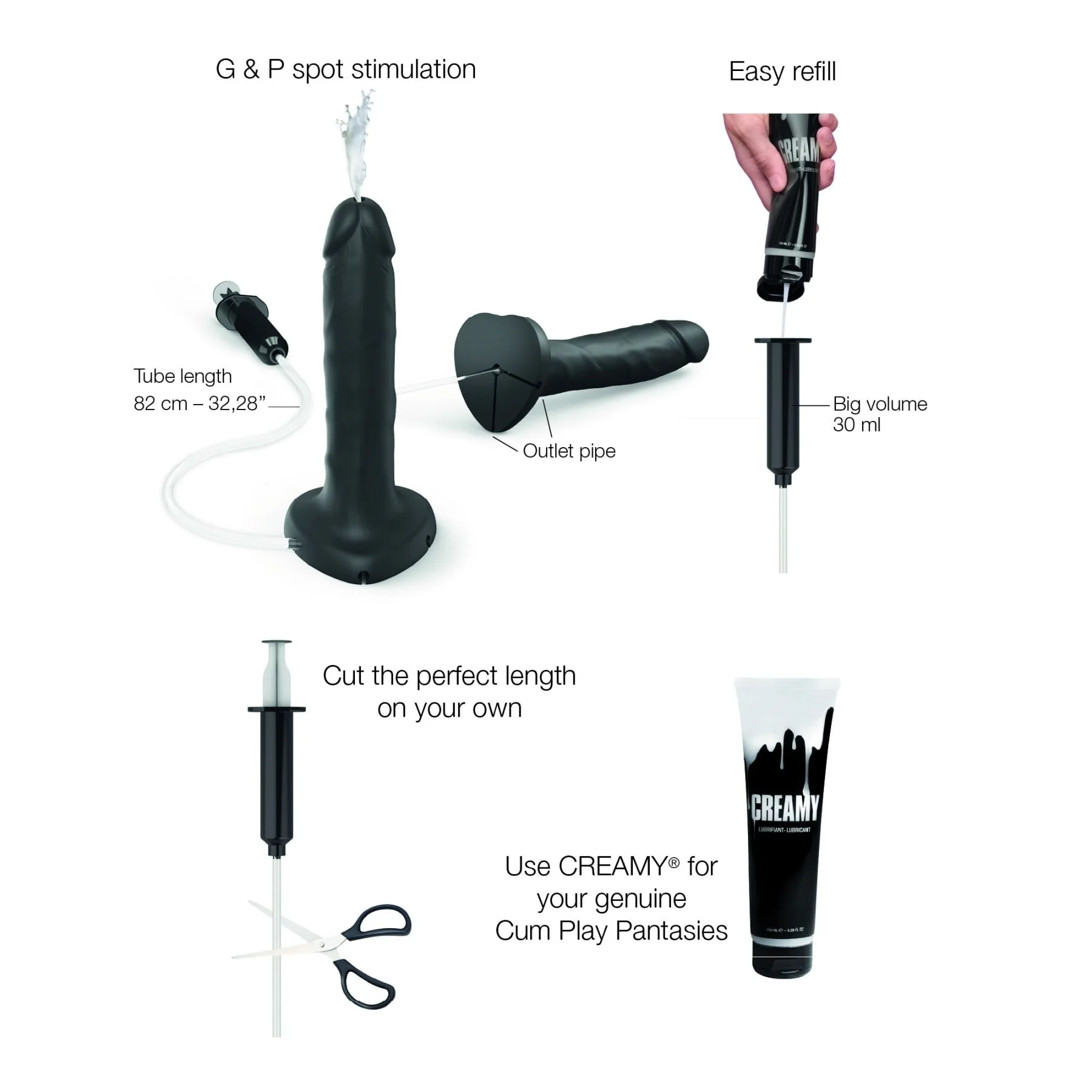 Фалоімітатор, що кінчає Strap-On-Me Squirting Cum Dildo Realistic Black, діам. 3,9 cm 4 Фалоімітатор, що кінчає Strap-On-Me Squirting Cum Dildo Realistic Black, діам. 3,9 cm - Зображення 2