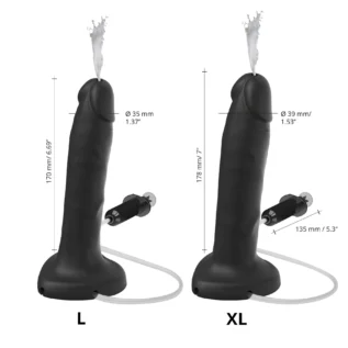 Фалоімітатор, що кінчає Strap-On-Me Squirting Cum Dildo Realistic Black, діам. 3,9 cm 11 Зображення Фалоімітатор, що кінчає Strap-On-Me Squirting Cum Dildo Realistic Black, діам. 3,9 cm