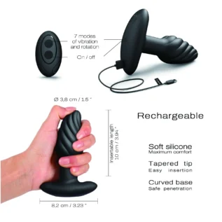 Анальна пробка з вібрацією та перлинним масажем Dorcel Spin Plug 12 Зображення Анальна пробка з вібрацією та перлинним масажем Dorcel Spin Plug