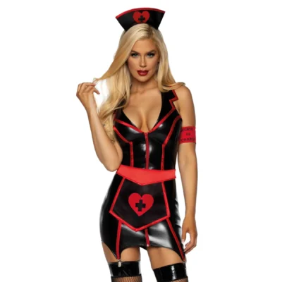 Вініловий костюм медсестри Leg Avenue Vinyl Naughty Nurse