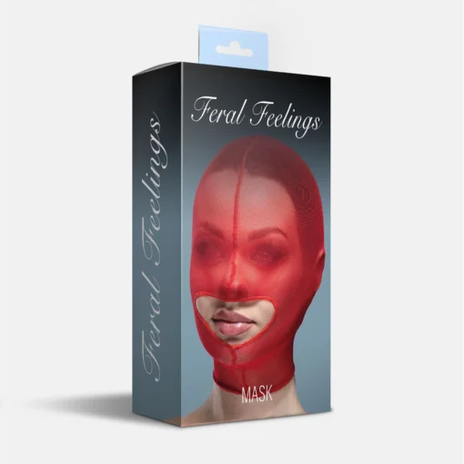 Маска сітка із відкритим ротом Feral Feelings - Hood Mask Red - Зображення 2