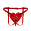 Зображення Трусики Серце для страпону Feral Feelings - Hearts Strap-on Belt Red Trasparent