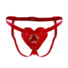 Зображення Трусики Серце для страпону з натуральної шкіри Feral Feelings - Hearts Strap-on Belt Red