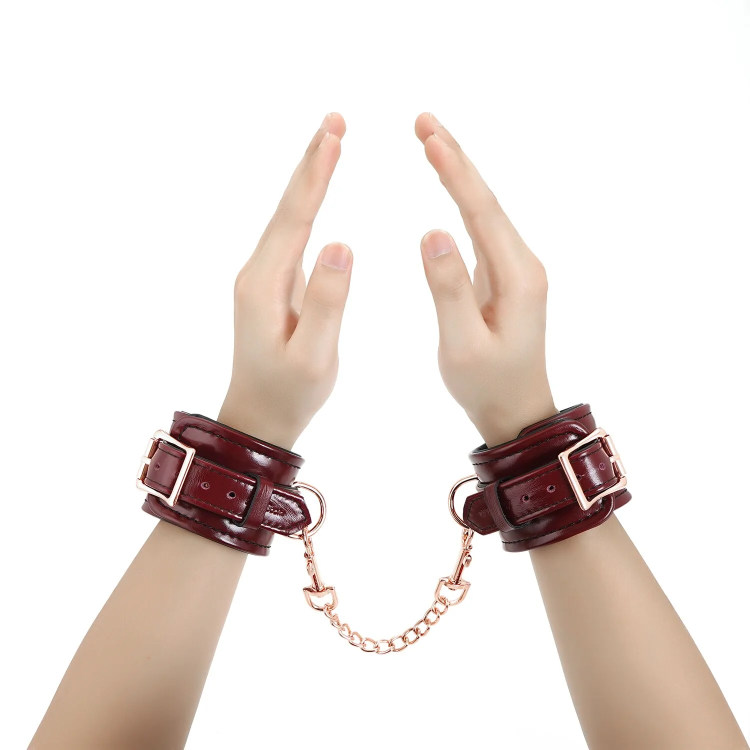 Шкіряні наручники Liebe Seele Wine Wrist Cuffs 11 Шкіряні наручники Liebe Seele Wine Wrist Cuffs - Зображення 9