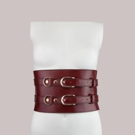 Шкіряний пояс для бондажу Liebe Seele Wine  Waist Cuff  M Size - Зображення 7