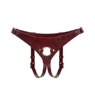 Шкіряні трусики для страпона Liebe Seele Wine  Strap on Harness