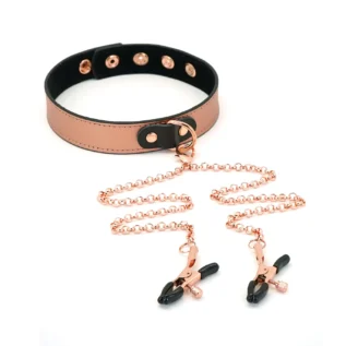 Нашийник із затискачами для сосків Liebe Seele Gold Memory Collar with Nipple Clamps 21 Нашийник із затискачами для сосків Liebe Seele Gold Memory Collar with Nipple Clamps - Зображення 8