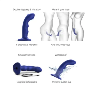 Зображення Насадка для страпона Strap-On-Me TAPPING DILDO WAVE – NIGHT