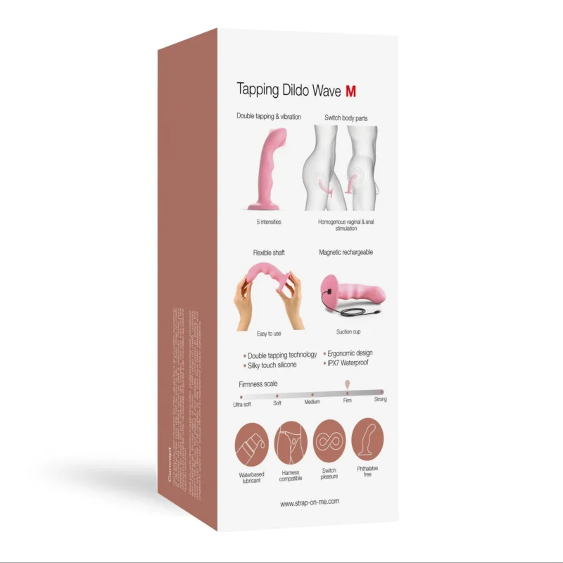 Насадка для страпонаStrap-On-Me TAPPING DILDO WAVE – CORAL - Зображення 6