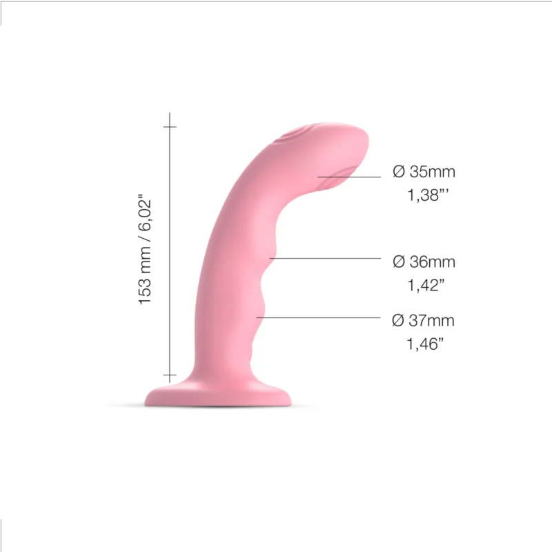 Насадка для страпонаStrap-On-Me TAPPING DILDO WAVE – CORAL - Зображення 2