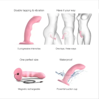 Зображення Насадка для страпонаStrap-On-Me TAPPING DILDO WAVE – CORAL