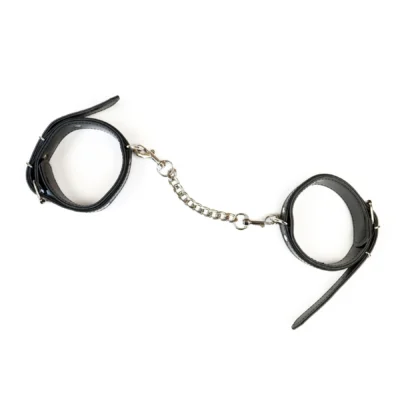 Зображення Набір BDSM Art of Sex - Emoji, наручники та поножі, екошкіра, чорний