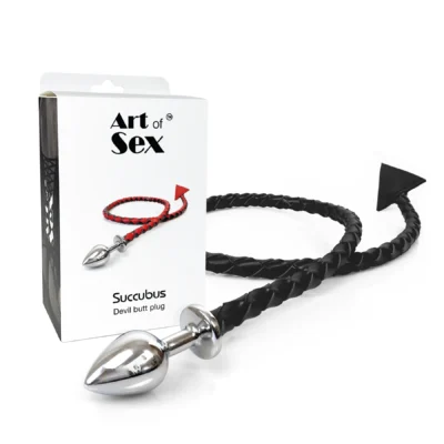 Зображення Металева анальна пробка M з диявольським хвостом Art of Sex - Succubus чорний
