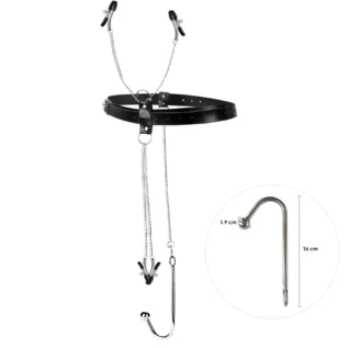 Бондажний набір із металевим анальним гаком №1 Art of Sex Blanca Bondage set with anal hook