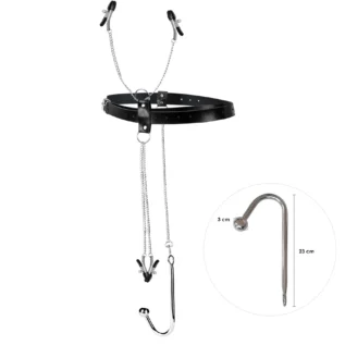 Бондажний набір із металевим анальним гаком №2 Art of Sex Blanca Bondage set with anal hook