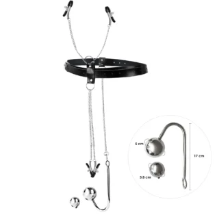 Бондажний набір із металевим анальним гаком №4 Art of Sex Blanca Bondage set with anal hook