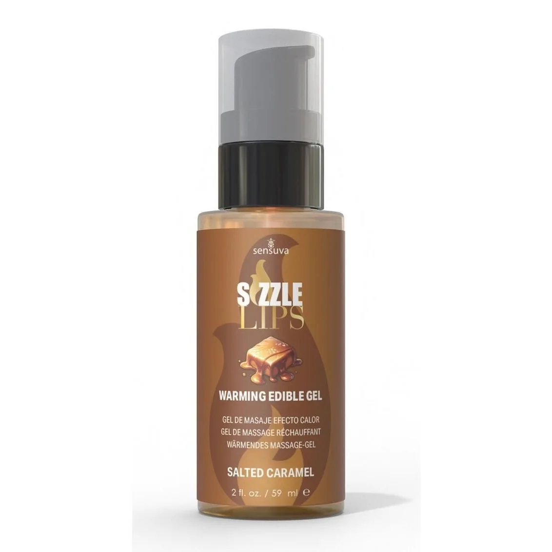 Зігрівальний масажний гель Sensuva Sizzle Lips Salted Caramel 59ml 3 Зігрівальний масажний гель Sensuva Sizzle Lips Salted Caramel 59ml