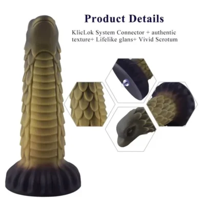 Зображення Силіконовий дилдо Hismith 8.5" Squama Beast Silicone Dildo Monster Series