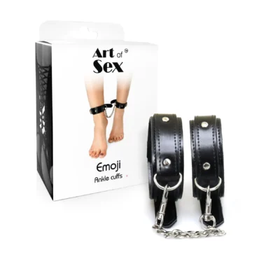 Зображення Поножі з екошкіри Art of Sex - Legcuffs Emoji