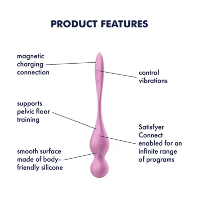 Зображення Вагінальні смарт-кульки з вібрацією Satisfyer Love Birds 1 Connect App Pink 78gm