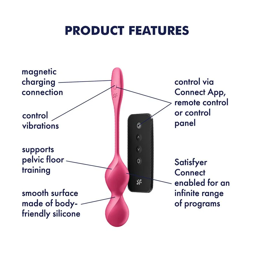 Вагінальні смарт-кульки з вібрацією Satisfyer Love Birds 2 Connect App Red 86gm 5 Вагінальні смарт-кульки з вібрацією Satisfyer Love Birds 2 Connect App Red 86gm - Зображення 3