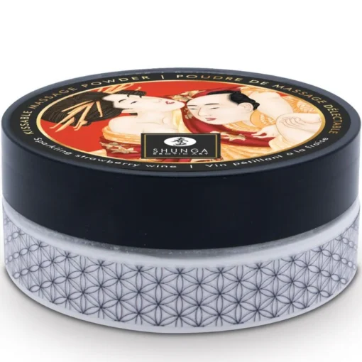 Смачна пудра для оральних пестощів Shunga Body Powder – Sparkling Strawberry Wine 75gm - Зображення 3