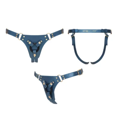 Зображення Трусики для страпона Strap-On-Me Leatherette Harness Generous blue