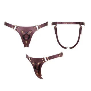 Трусики для страпона Strap-On-Me Leatherette Harness Generous - - Aubergine 10 Зображення Трусики для страпона Strap-On-Me Leatherette Harness Generous - - Aubergine
