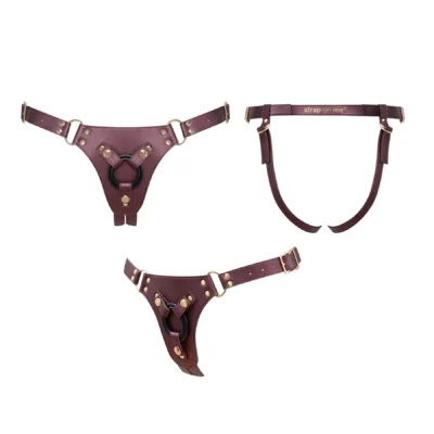 Зображення Трусики для страпона Strap-On-Me Leatherette Harness Generous - - Aubergine
