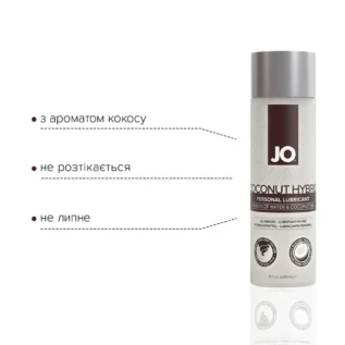 Змазка-крем з кокосовою олією JO Coconut Hybrid ORIGINAL 240ml 8 Зображення Змазка-крем з кокосовою олією JO Coconut Hybrid ORIGINAL 240ml