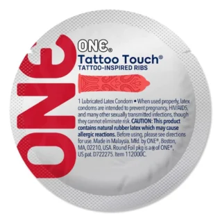 Презерватив ONE Tattoo Touch - Червоний