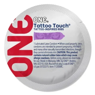 Презерватив ONE Tattoo Touch - Пурпуровий