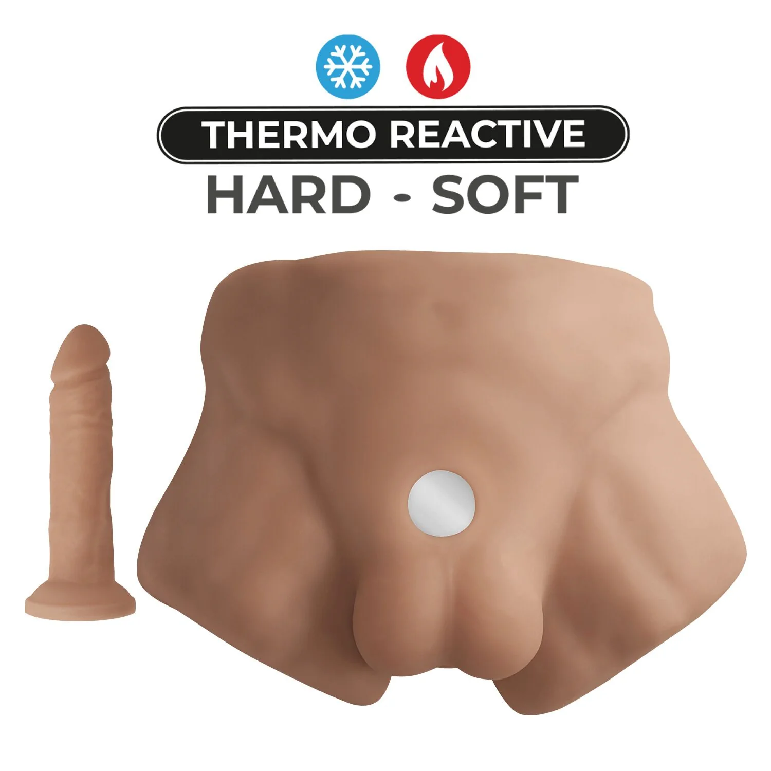 Півторс з фалоімітатором на присосці SilexD Apollo S Male Torso Caramel 6 Півторс з фалоімітатором на присосці SilexD Apollo S Male Torso Caramel - Зображення 4