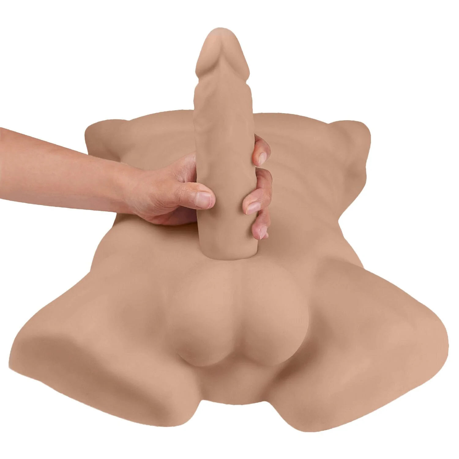Торс з фалоімітатором на присосці SilexD Apollo L Male Torso Caramel 7 Торс з фалоімітатором на присосці SilexD Apollo L Male Torso Caramel - Зображення 5