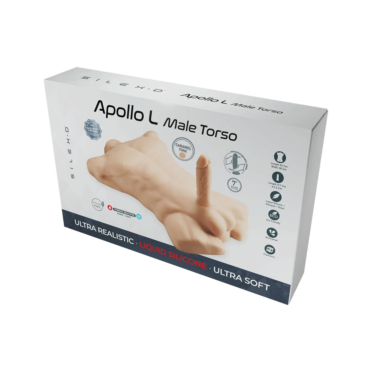 Торс з фалоімітатором на присосці SilexD Apollo L Male Torso Caramel 9 Торс з фалоімітатором на присосці SilexD Apollo L Male Torso Caramel - Зображення 7
