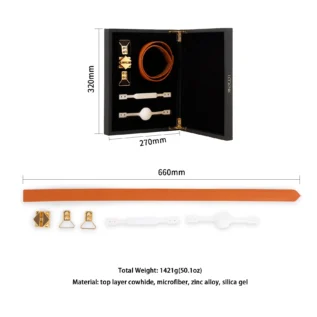Шкіряний кляп з 2-ма насадками LOCKINK Ball-Gag & Gag-bite Set - Brown 14 Шкіряний кляп з 2-ма насадками LOCKINK Ball-Gag & Gag-bite Set - Brown - Зображення 6
