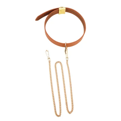 Зображення Повідець LOCKINK Tied Collar with Leash Set - Brown