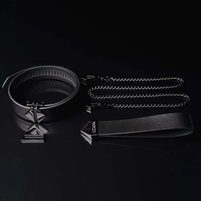 Зображення Повідець LOCKINK Tied Collar with Leash Set Black