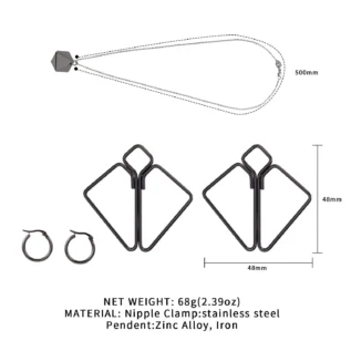 Зображення Затискачі для сосків з важкою підвіскою LOCKINK Nipple Clamps with Heavy Pendant - Grey