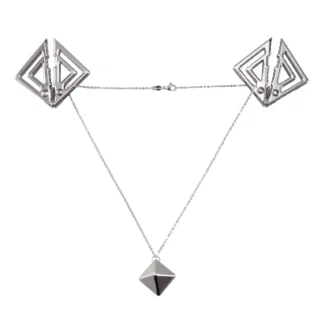 Затискачі для сосків з важкою підвіскою LOCKINK Adjustable Nipple Clamps with Heavy Pendant  - Grey