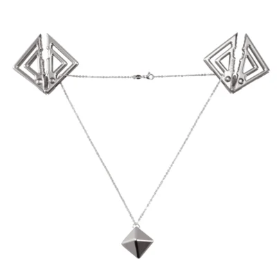 Затискачі для сосків з важкою підвіскою LOCKINK Adjustable Nipple Clamps with Heavy Pendant  - Grey