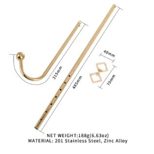 Анальний гак LOCKINK Golden Adjustable Anal Hook Set 11 Зображення Анальний гак LOCKINK Golden Adjustable Anal Hook Set