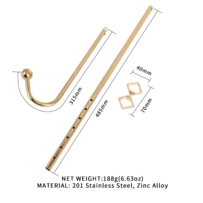 Зображення Анальний гак LOCKINK Golden Adjustable Anal Hook Set