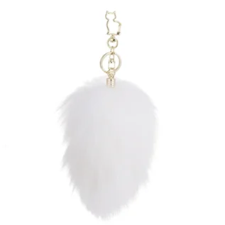 Зображення Металева анальна пробка Кролячий хвост LOCKINK SEVANDA White Bunny-Tail Anal Pear-shape Plug