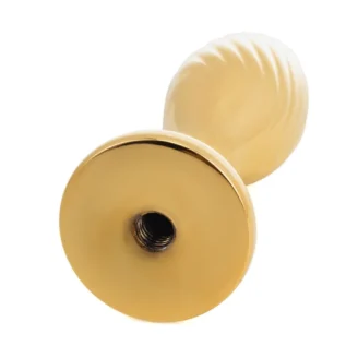 Зображення Металева анальна пробка Кролячий хвост LOCKINK SEVANDA White Bunny-Tail Anal Pear-shape Plug